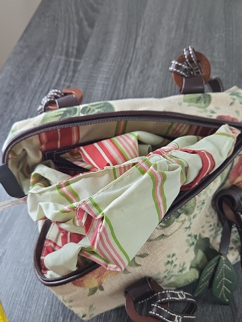 STONE MOUNTAIN Floral Tapestry Satchel Handbag in Antique Large Rose Prin t EUC - Picture 11 of 16
